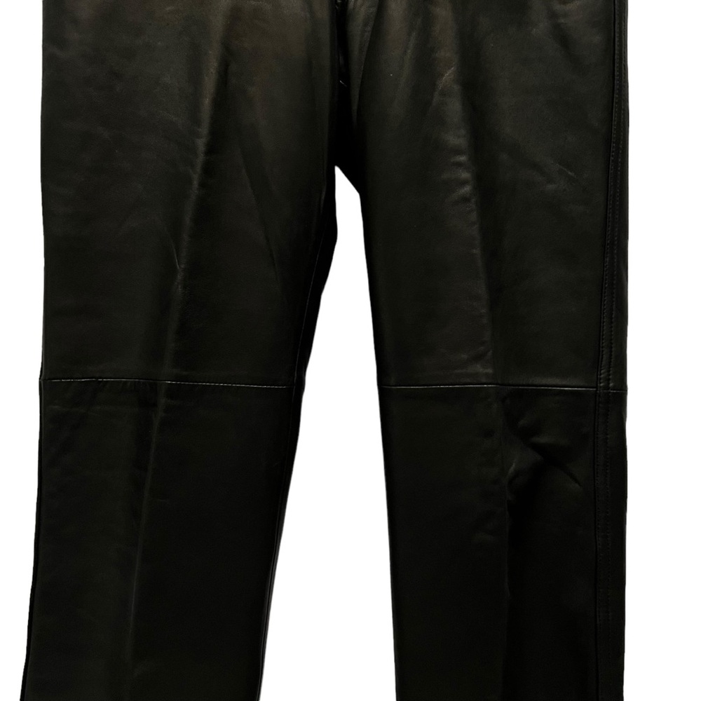 MODA INTERNATIONAL 100% Black Leather Lined Pants Size 6 - Picture 10 of 14